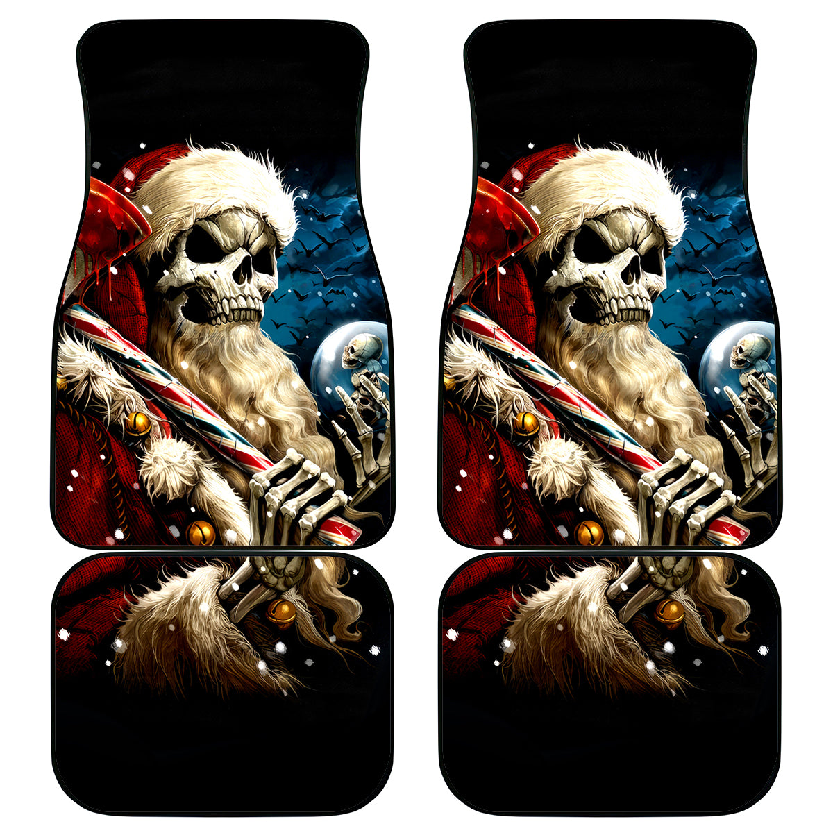 Skeleton Santa Claus Car Mats Santa Claus Is Coming To Town - Wonder Print Shop