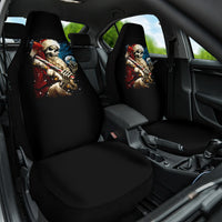 Skeleton Santa Claus Car Seat Cover Santa Claus Is Coming To Town - Wonder Print Shop