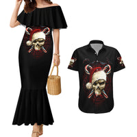 Skeleton Santa Claus Couples Matching Mermaid Dress and Hawaiian Shirt Santa Claus Is Coming To Town - Wonder Print Shop