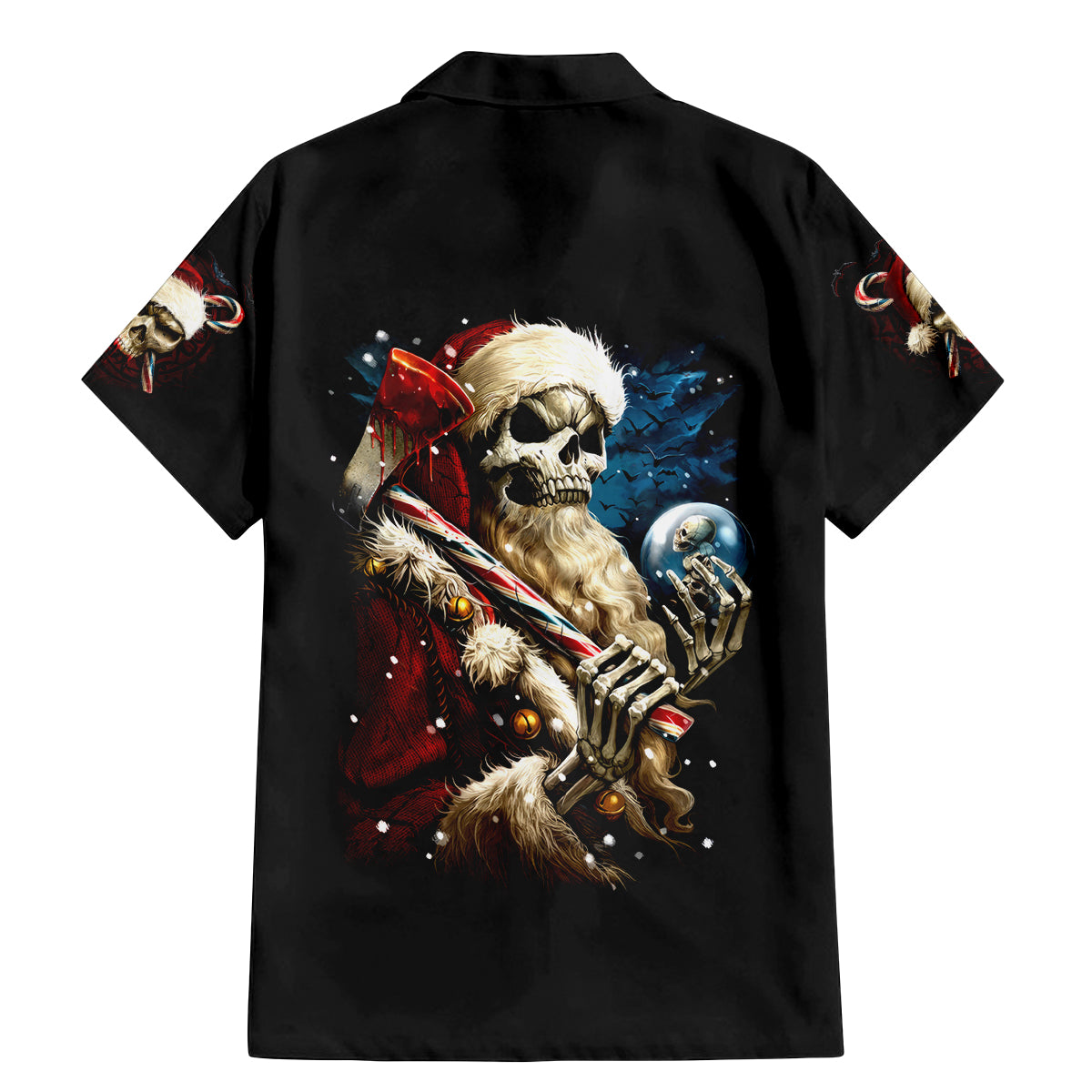 Skeleton Santa Claus Family Matching Mermaid Dress and Hawaiian Shirt Santa Claus Is Coming To Town - Wonder Print Shop