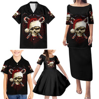 Skeleton Santa Claus Family Matching Puletasi Dress and Hawaiian Shirt Santa Claus Is Coming To Town - Wonder Print Shop