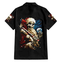 Skeleton Santa Claus Family Matching Short Sleeve Bodycon Dress and Hawaiian Shirt Santa Claus Is Coming To Town - Wonder Print Shop