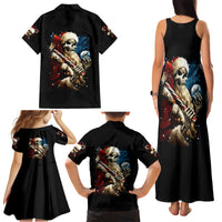 Skeleton Santa Claus Family Matching Tank Maxi Dress and Hawaiian Shirt Santa Claus Is Coming To Town - Wonder Print Shop