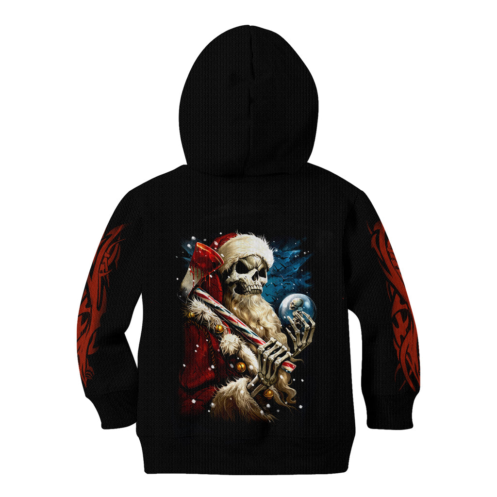 Skeleton Santa Claus Kid Hoodie Santa Claus Is Coming To Town - Wonder Print Shop