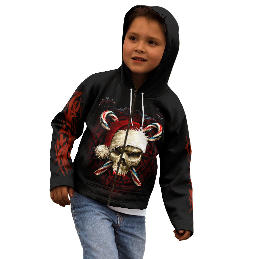 Skeleton Santa Claus Kid Hoodie Santa Claus Is Coming To Town - Wonder Print Shop