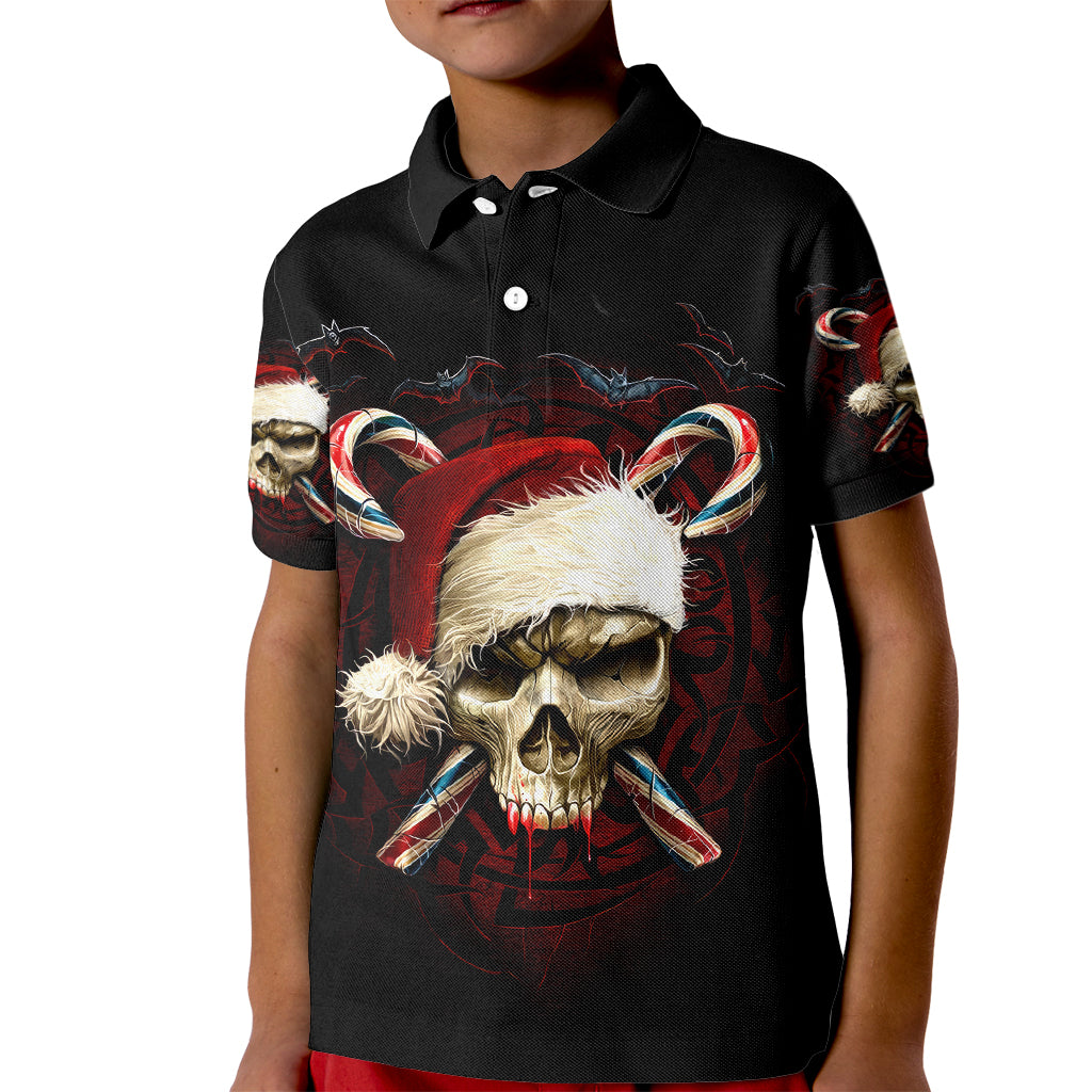 Skeleton Santa Claus Kid Polo Shirt Santa Claus Is Coming To Town - Wonder Print Shop