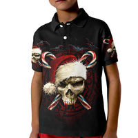 Skeleton Santa Claus Kid Polo Shirt Santa Claus Is Coming To Town - Wonder Print Shop