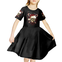 Skeleton Santa Claus Kid Short Sleeve Dress Santa Claus Is Coming To Town - Wonder Print Shop