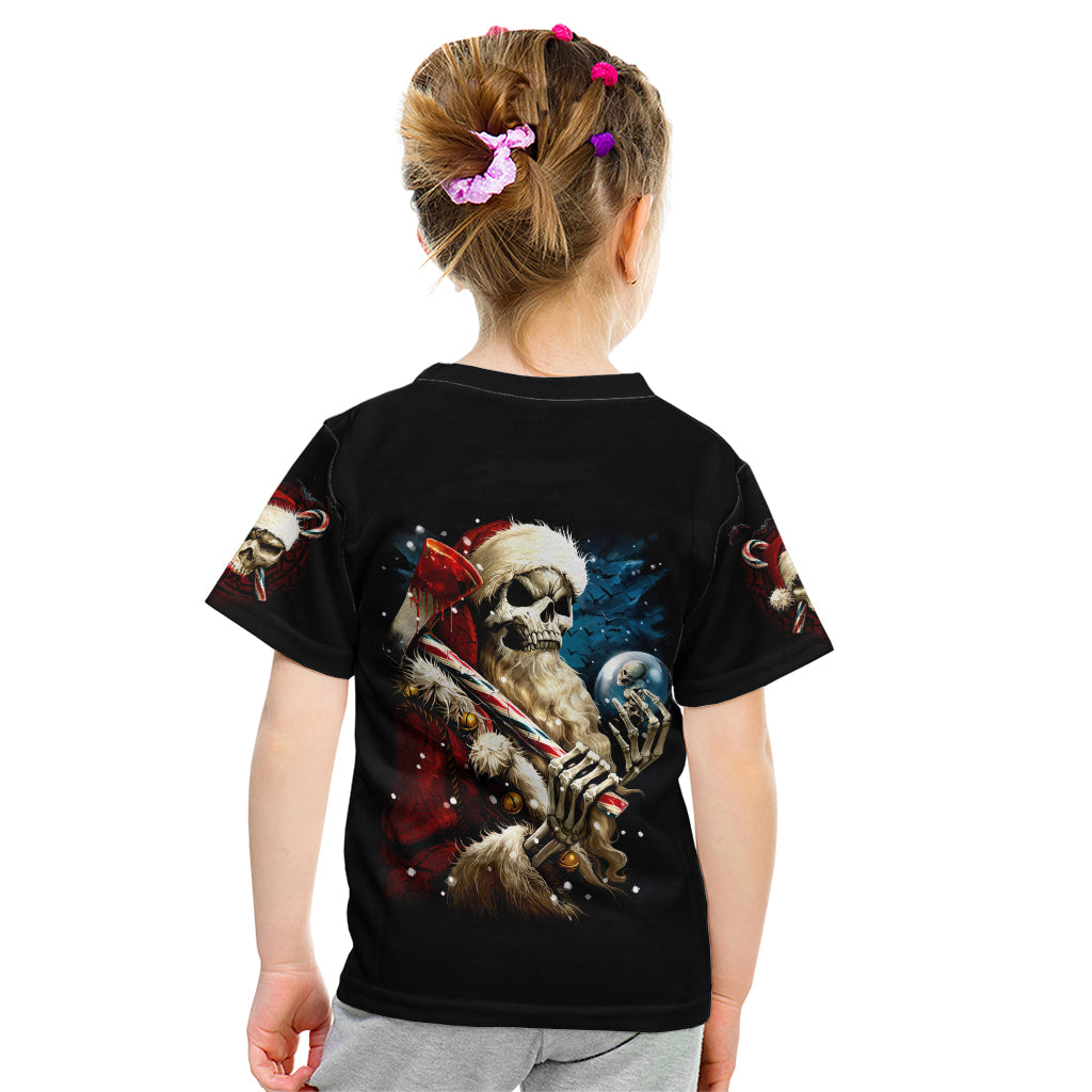 Skeleton Santa Claus Kid T Shirt Santa Claus Is Coming To Town - Wonder Print Shop