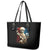 Skeleton Santa Claus Leather Tote Bag Santa Claus Is Coming To Town - Wonder Print Shop