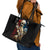 Skeleton Santa Claus Leather Tote Bag Santa Claus Is Coming To Town - Wonder Print Shop