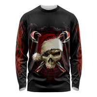 Skeleton Santa Claus Long Sleeve Shirt Santa Claus Is Coming To Town - Wonder Print Shop
