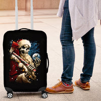 Skeleton Santa Claus Luggage Cover Santa Claus Is Coming To Town - Wonder Print Shop