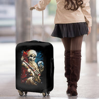 Skeleton Santa Claus Luggage Cover Santa Claus Is Coming To Town - Wonder Print Shop