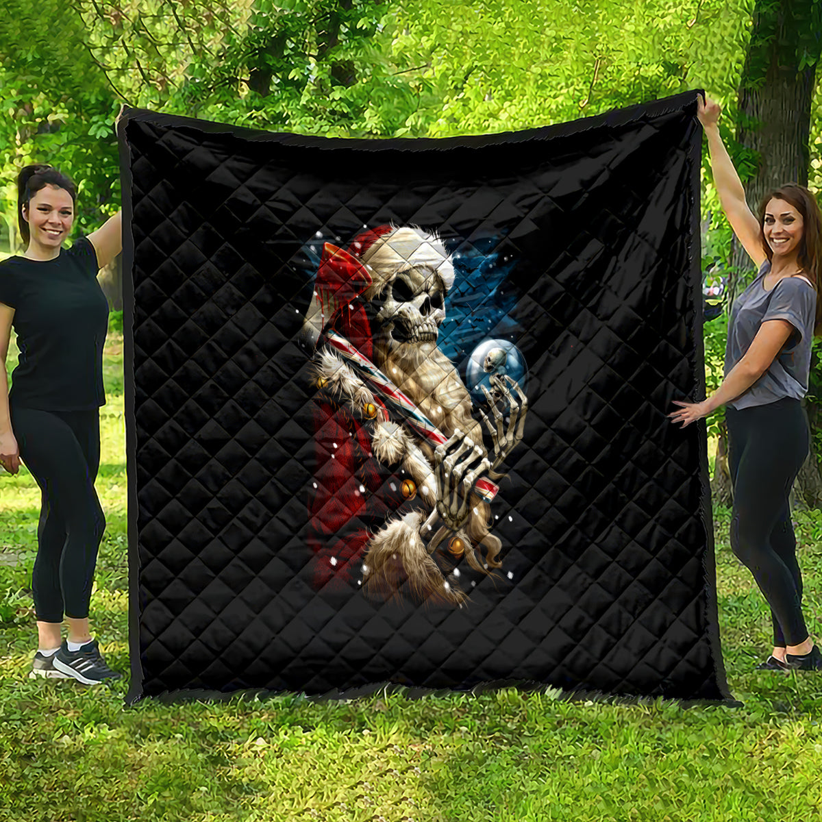 Skeleton Santa Claus Quilt Santa Claus Is Coming To Town - Wonder Print Shop