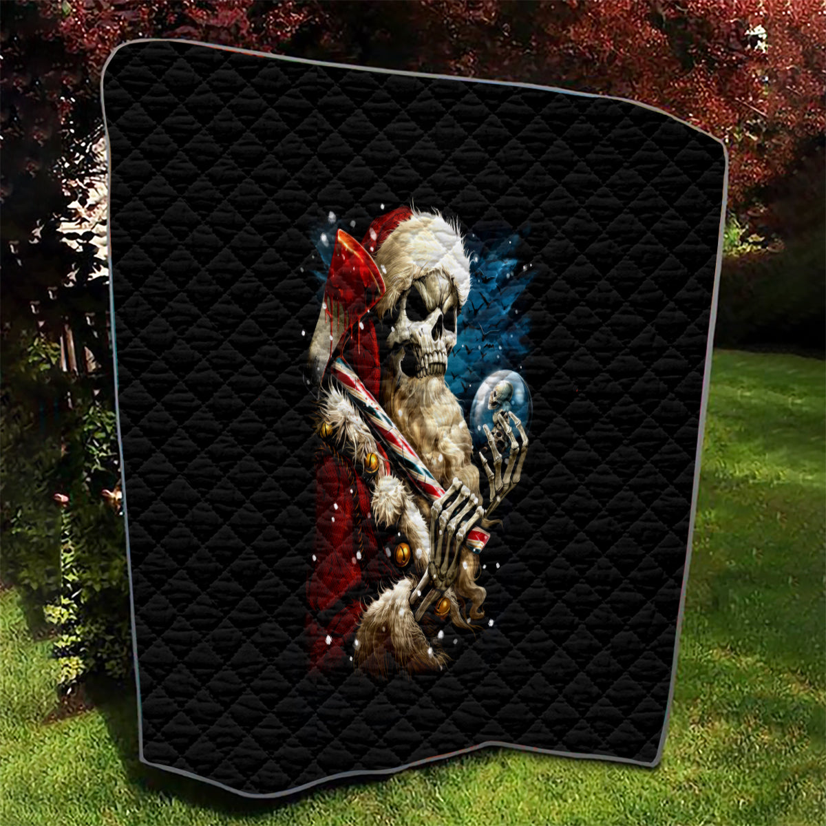 Skeleton Santa Claus Quilt Santa Claus Is Coming To Town - Wonder Print Shop