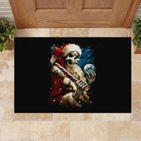 Skeleton Santa Claus Rubber Doormat Santa Claus Is Coming To Town - Wonder Print Shop