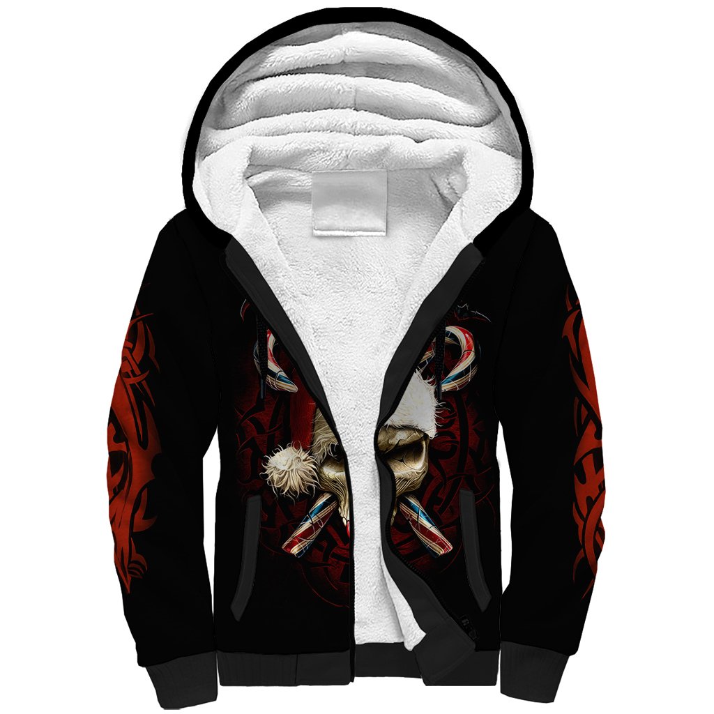 Skeleton Santa Claus Sherpa Hoodie Santa Claus Is Coming To Town - Wonder Print Shop