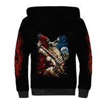 Skeleton Santa Claus Sherpa Hoodie Santa Claus Is Coming To Town - Wonder Print Shop