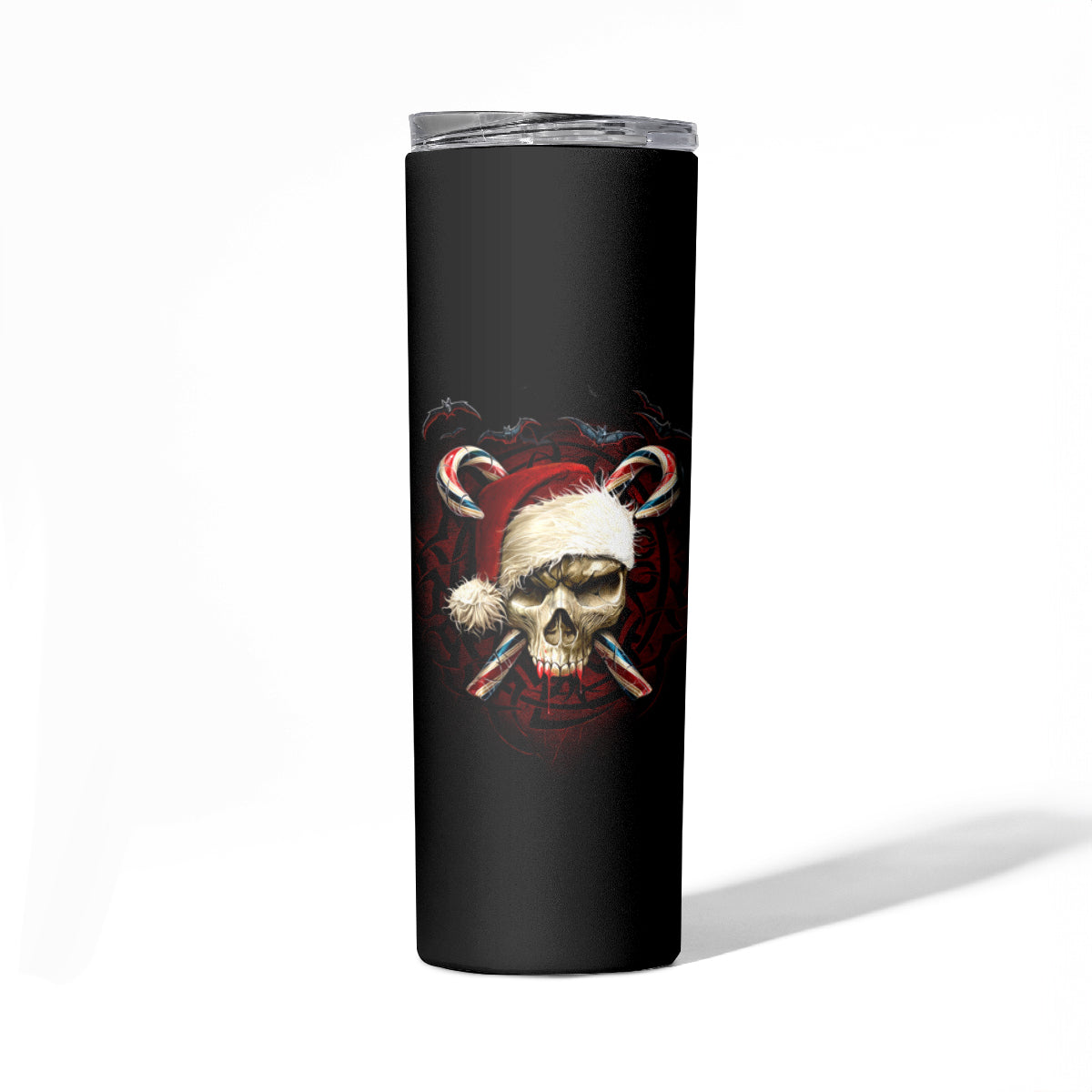 Skeleton Santa Claus Skinny Tumbler Santa Claus Is Coming To Town - Wonder Print Shop