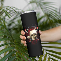 Skeleton Santa Claus Skinny Tumbler Santa Claus Is Coming To Town - Wonder Print Shop