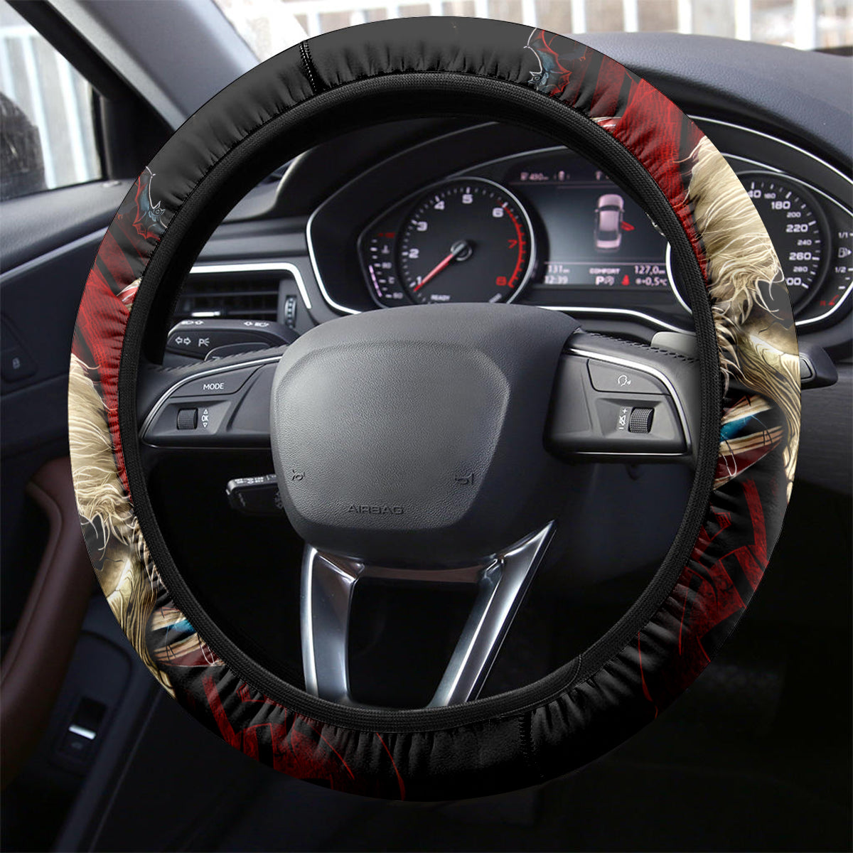 Skeleton Santa Claus Steering Wheel Cover Santa Claus Is Coming To Town - Wonder Print Shop