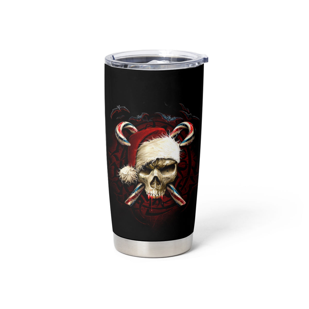 Skeleton Santa Claus Tumbler Cup Santa Claus Is Coming To Town - Wonder Print Shop