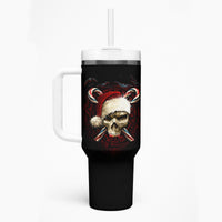 Skeleton Santa Claus Tumbler With Handle Santa Claus Is Coming To Town - Wonder Print Shop