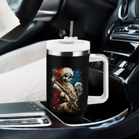 Skeleton Santa Claus Tumbler With Handle Santa Claus Is Coming To Town - Wonder Print Shop