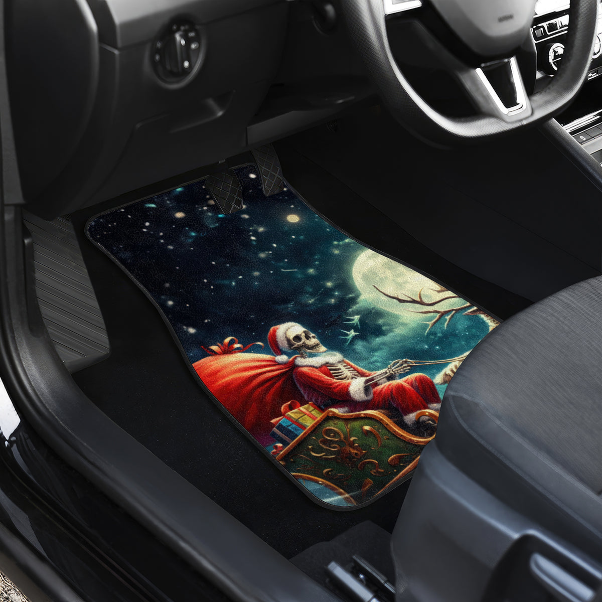 Skeleton Santa Claus Car Mats Santa Claus Is Coming To Town - Wonder Print Shop