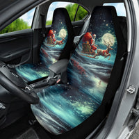Skeleton Santa Claus Car Seat Cover Santa Claus Is Coming To Town - Wonder Print Shop