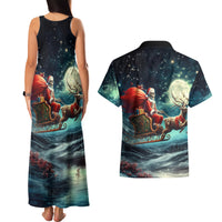 Skeleton Santa Claus Couples Matching Tank Maxi Dress and Hawaiian Shirt Santa Claus Is Coming To Town - Wonder Print Shop