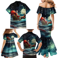 Skeleton Santa Claus Family Matching Mermaid Dress and Hawaiian Shirt Santa Claus Is Coming To Town - Wonder Print Shop