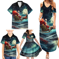 Skeleton Santa Claus Family Matching Summer Maxi Dress and Hawaiian Shirt Santa Claus Is Coming To Town - Wonder Print Shop
