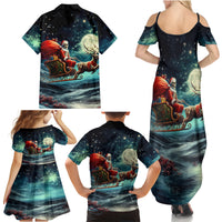 Skeleton Santa Claus Family Matching Summer Maxi Dress and Hawaiian Shirt Santa Claus Is Coming To Town - Wonder Print Shop