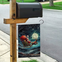 Skeleton Santa Claus Garden Flag Santa Claus Is Coming To Town - Wonder Print Shop