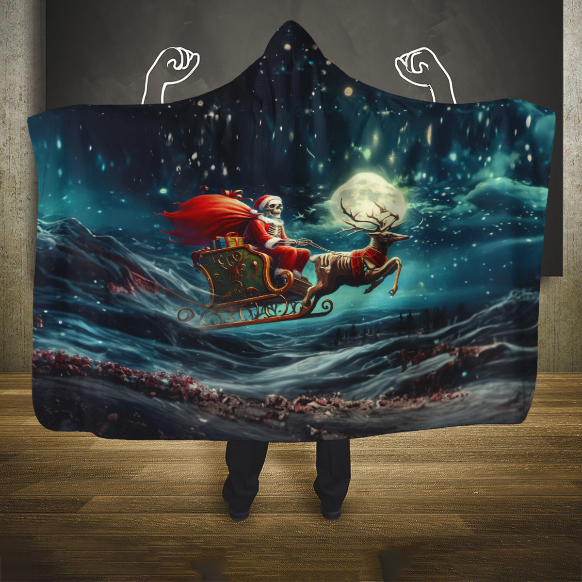 skeleton-santa-claus-hooded-blanket-santa-claus-is-coming-to-town