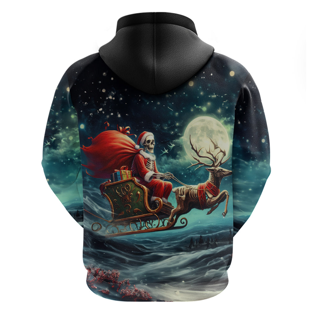 Skeleton Santa Claus Hoodie Santa Claus Is Coming To Town - Wonder Print Shop