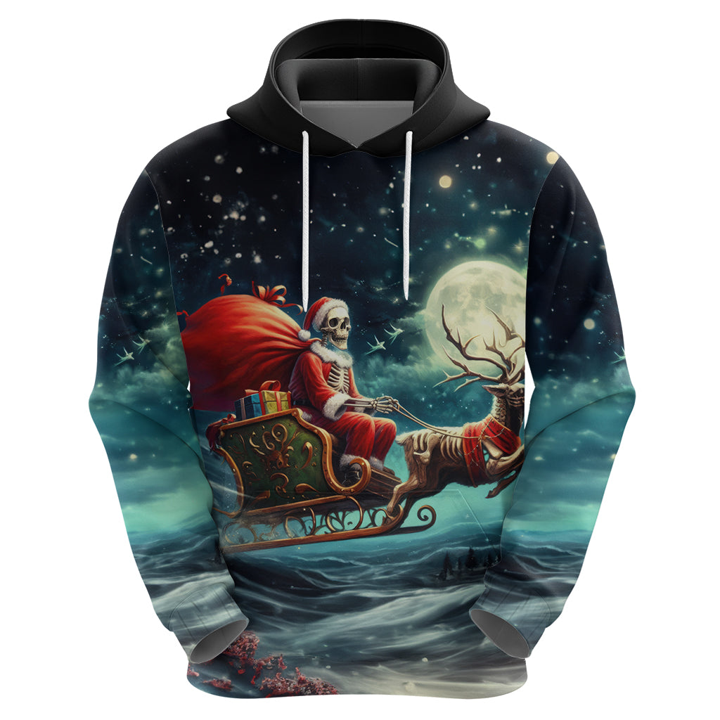 Skeleton Santa Claus Hoodie Santa Claus Is Coming To Town - Wonder Print Shop