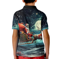 Skeleton Santa Claus Kid Polo Shirt Santa Claus Is Coming To Town - Wonder Print Shop