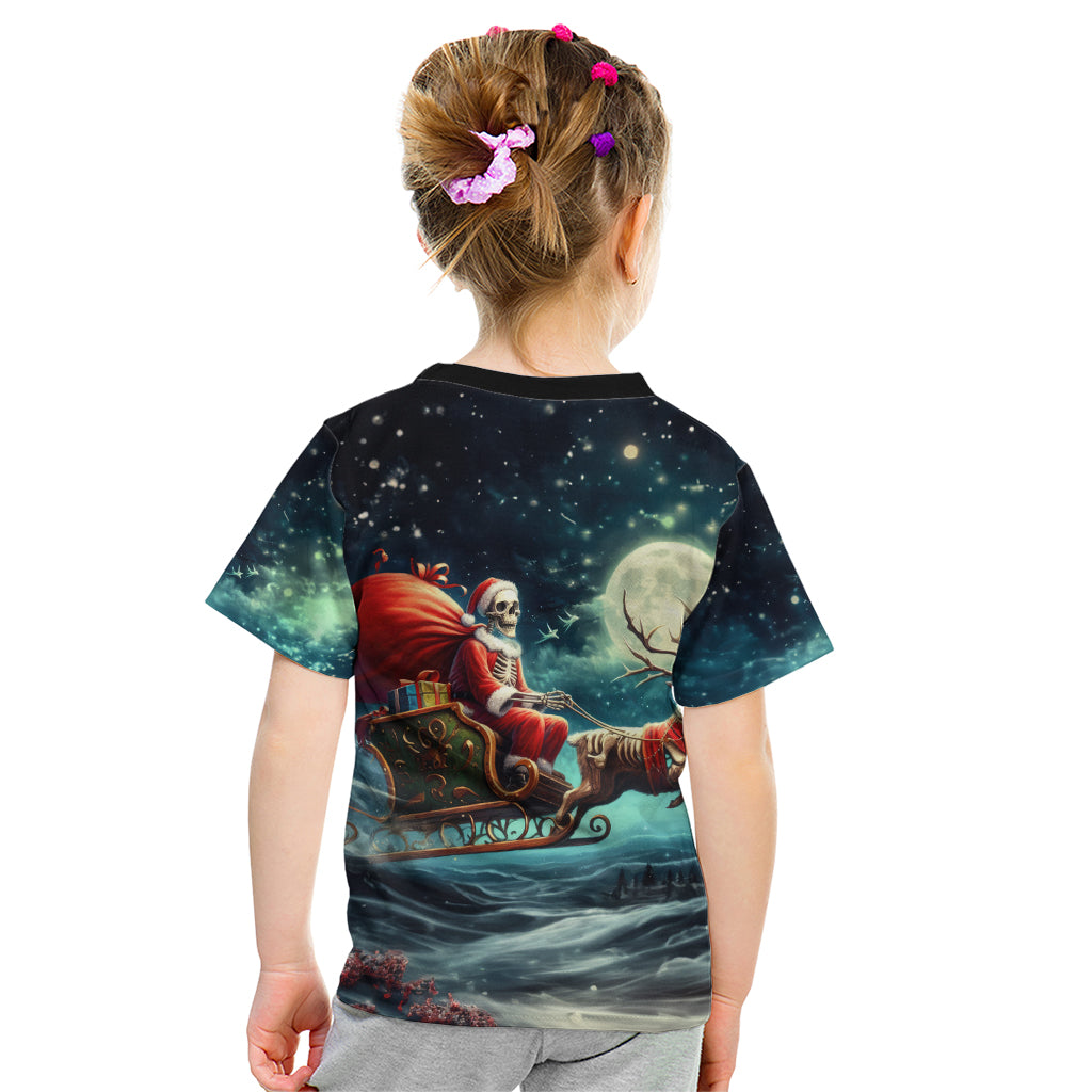 Skeleton Santa Claus Kid T Shirt Santa Claus Is Coming To Town - Wonder Print Shop