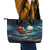 Skeleton Santa Claus Leather Tote Bag Santa Claus Is Coming To Town - Wonder Print Shop