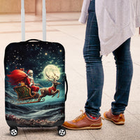 Skeleton Santa Claus Luggage Cover Santa Claus Is Coming To Town - Wonder Print Shop