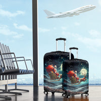 Skeleton Santa Claus Luggage Cover Santa Claus Is Coming To Town - Wonder Print Shop