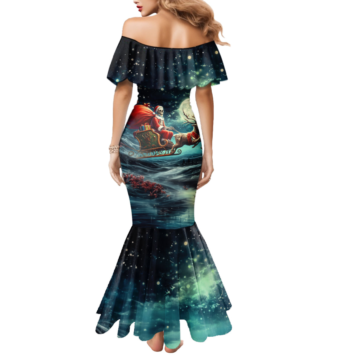 Skeleton Santa Claus Mermaid Dress Santa Claus Is Coming To Town - Wonder Print Shop