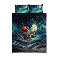Skeleton Santa Claus Quilt Bed Set Santa Claus Is Coming To Town - Wonder Print Shop