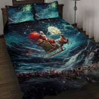 Skeleton Santa Claus Quilt Bed Set Santa Claus Is Coming To Town - Wonder Print Shop