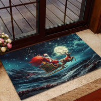 Skeleton Santa Claus Rubber Doormat Santa Claus Is Coming To Town - Wonder Print Shop
