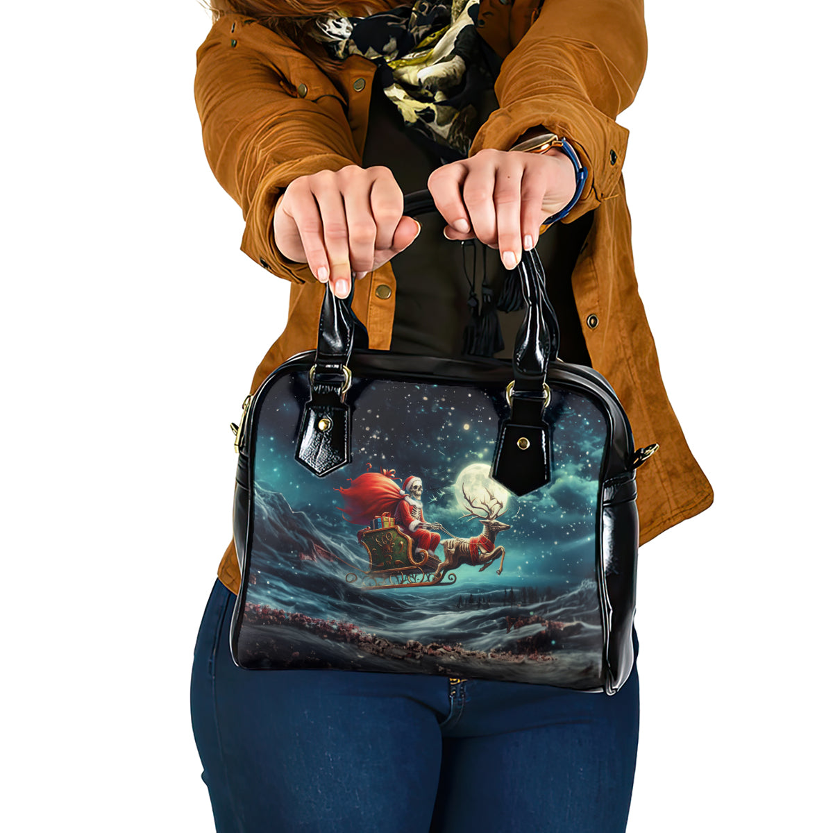 skeleton-santa-claus-shoulder-handbag-santa-claus-is-coming-to-town