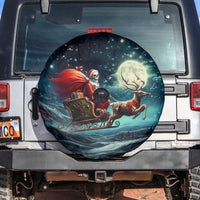 Skeleton Santa Claus Spare Tire Cover Santa Claus Is Coming To Town - Wonder Print Shop